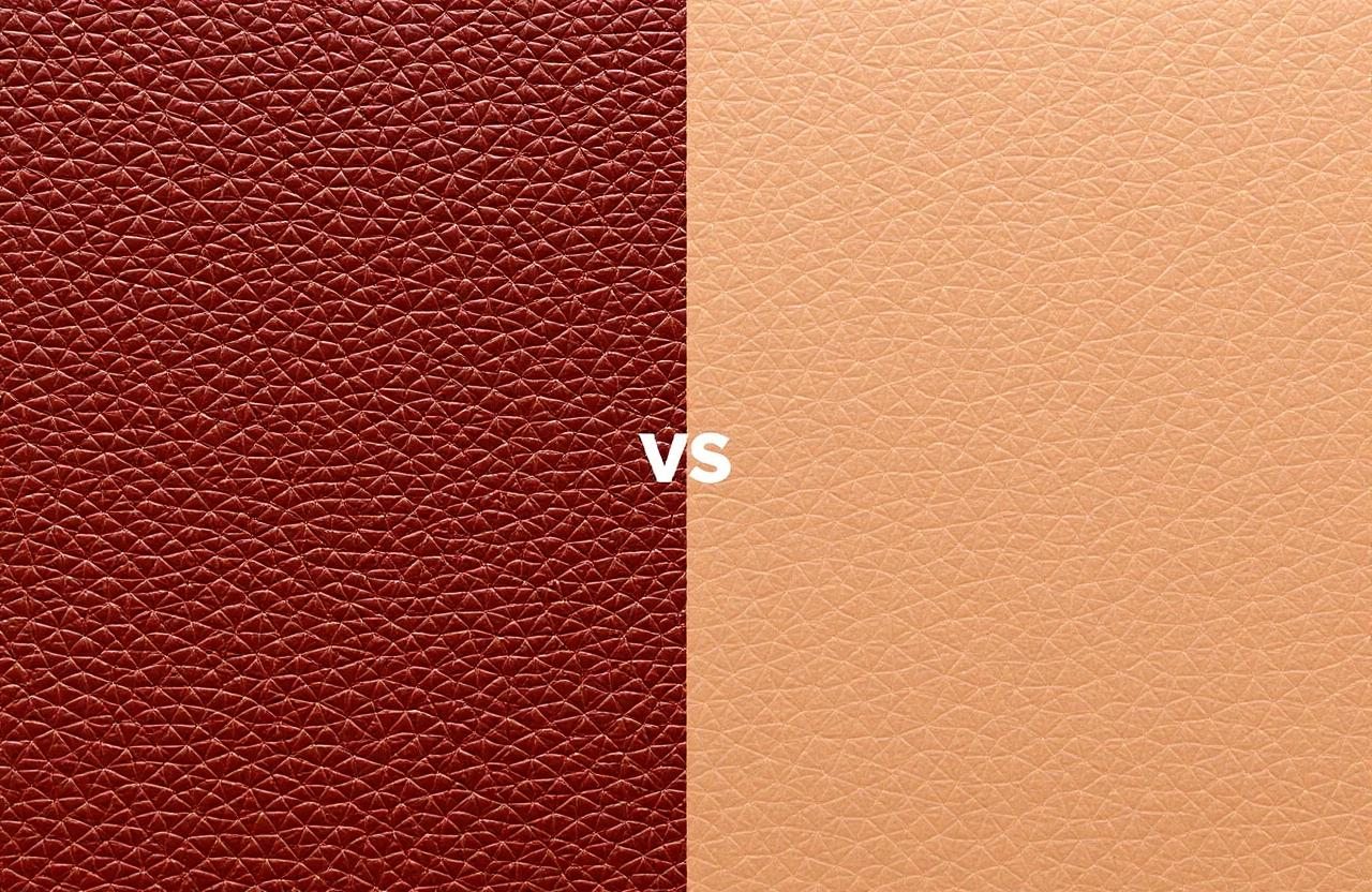 The texture tells the truth — natural grain versus uniform synthetic.
